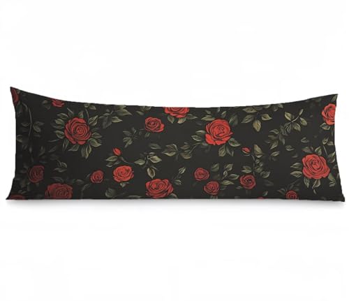 Seitenschläferkissen Bezug Rose, Schwarz Kissenbezug 40x120, Samt Verbessern Sie Schlafqualität Pillow Case, Doppelseitig Drucken mit Unsichtbarem Reißverschluss für Schlafzimmer Sofa Bett, Model368 Seitenschläferkissen Bezug Rose, Schwarz Kissenbezug 40x120, Samt Verbessern Sie Schlafqualität Pillow Case, Doppelseitig Drucken mit Unsichtbarem Reißverschluss für Schlafzimmer Sofa Bett, Model368 von Zhngshlg
