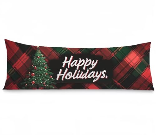 Seitenschläferkissen Bezug Weihnachten, Gitter Kissenbezug 50x150, Samt Verbessern Sie Schlafqualität Pillow Case, Doppelseitig Drucken mit Unsichtbarem Reißverschluss für Schlafzimmer Bett, Model602 Seitenschläferkissen Bezug Weihnachten, Gitter Kissenbezug 50x150, Samt Verbessern Sie Schlafqualität Pillow Case, Doppelseitig Drucken mit Unsichtbarem Reißverschluss für Schlafzimmer Bett, Model602 von Zhngshlg