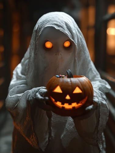 Diamond Painting Halloween, 5D Diamond Painting Erwachsene kinder Bilder, Geist Crystal Art Basteln Erwachsene Set, DIY Runde Mosaikherstellung Bastelset für Weihnachten Dekor Geschenk 80X110cm E-75 von Zhngxogg