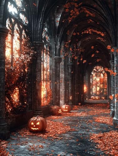 Diamond Painting Halloween, 5D Diamond Painting Erwachsene kinder Bilder, Innenbereich Crystal Art Basteln Erwachsene Set, DIY Runde Mosaikherstellung Bastelset für Weihnachten Dekor 80X110cm E-79 von Zhngxogg