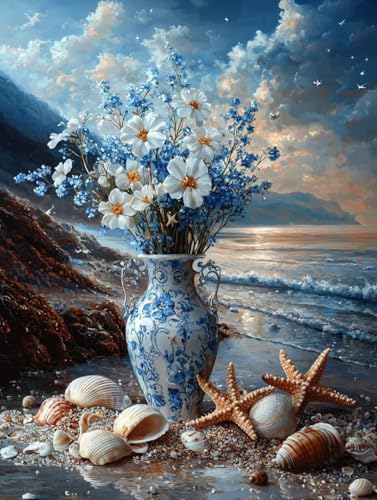 Diamond Painting Strand, 5D Diamond Painting Erwachsene kinder Bilder, Blumen In Einer Vase Crystal Art Basteln Erwachsene Set, DIY Runde Mosaikherstellung Bastelset für Weihnachten Dekor 40X50cm I-63 Diamond Painting Strand, 5D Diamond Painting Erwachsene kinder Bilder, Blumen In Einer Vase Crystal Art Basteln Erwachsene Set, DIY Runde Mosaikherstellung Bastelset für Weihnachten Dekor 40X50cm I-63 von Zhngxogg