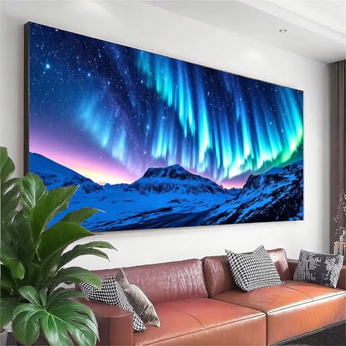 Diamond Painting Aurora Diamond Painting Erwachsene Groß XXL 225x90 cm, 5D Landschaft Diamant Malerei Bilder Basteln Mädchen ab 8 Jahre, DIY Runde Crystal Stickerei Malerei für Deko Wohnzimmer M-0 von Zhngzoyn