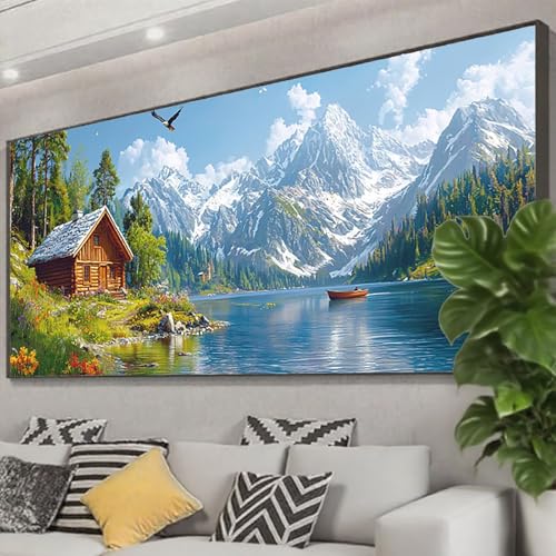 Diamond Painting Berg Diamond Painting Erwachsene Groß XXL 175x70 cm, 5D Landschaft Diamant Malerei Bilder Basteln Mädchen ab 8 Jahre, DIY Eckige Steine Cross Stitch Malerei für Deko Wohnzimmer Z0-736 von Zhngzoyn