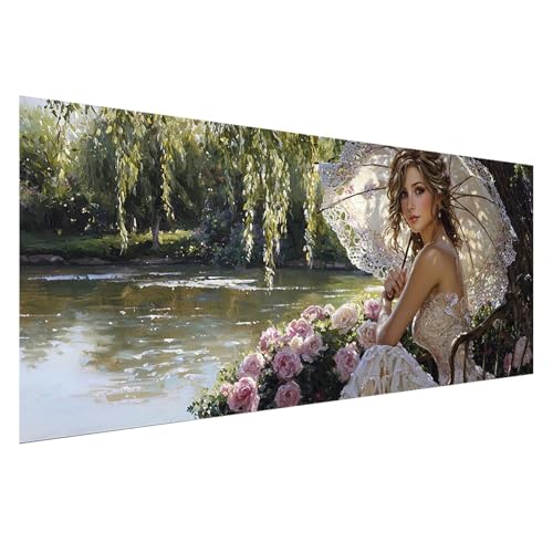 Diamond Painting Blume Diamond Painting Erwachsene Groß XXL 200x80 cm, 5D Frau Diamant Malerei Bilder Basteln Mädchen ab 8 Jahre, DIY Eckige Steine Cross Stitch Malerei für Deko Wohnzimmer Z0-749 von Zhngzoyn