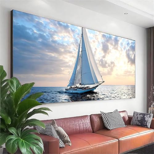 Diamond Painting Boot Diamond Painting Erwachsene Groß XXL 250x100 cm, 5D Landschaft Diamant Malerei Bilder Basteln Mädchen ab 8 Jahre, DIY Runde Crystal Stickerei Malerei für Deko Wohnzimmer Y-0 von Zhngzoyn