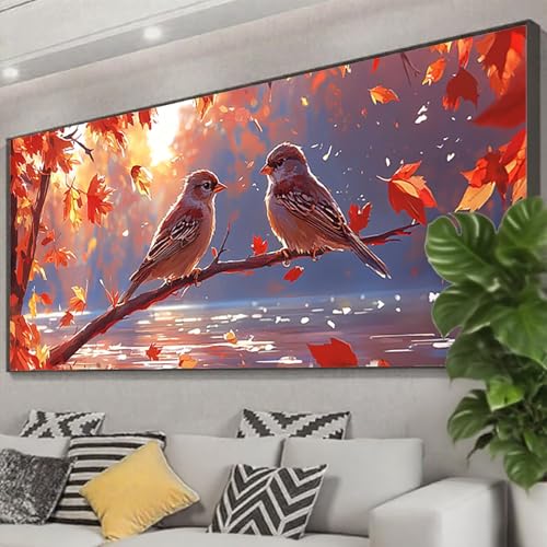 Diamond Painting Herbst Diamond Painting Erwachsene Groß XXL 175x70 cm, 5D Tier Diamant Malerei Bilder Basteln Mädchen ab 8 Jahre, DIY Eckige Steine Cross Stitch Malerei für Deko Wohnzimmer Z0-658 von Zhngzoyn