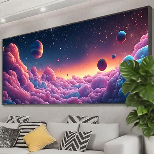 Diamond Painting Landschaft Diamond Painting Erwachsene Groß XXL 250x100 cm, 5D Universum Diamant Malerei Bilder, DIY Eckige Steine Crystal Stickerei Cross Stitch Malerei für Deko Wohnzimmer Z0-682 von Zhngzoyn