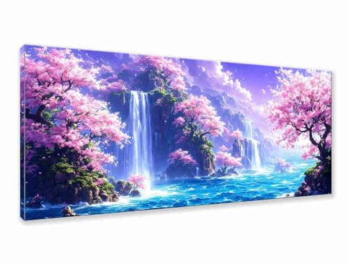 Diamond Painting Landschaft Diamond Painting Erwachsene Groß XXL 75x30 cm, 5D Wasserfall Diamant Malerei Bilder Basteln Mädchen ab 8 Jahre, DIY Runde Crystal Stickerei Malerei für Deko Wohnzimmer L-9 von Zhngzoyn
