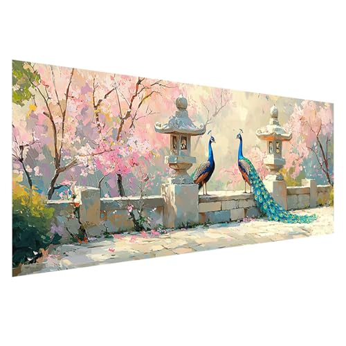 Diamond Painting Pfau Diamond Painting Erwachsene Groß XXL 175x70 cm, 5D Landschaft Diamant Malerei Bilder Basteln Mädchen ab 8 Jahre, DIY Eckige Steine Cross Stitch Malerei für Deko Wohnzimmer Z0-655 von Zhngzoyn