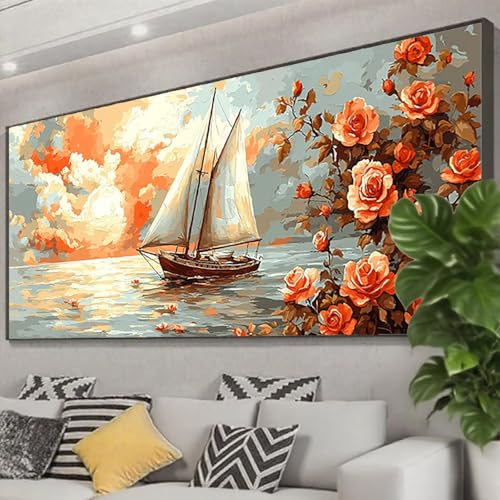 Diamond Painting Segelboot Diamond Painting Erwachsene 75x30 cm, 5D Blume Diamant Malerei Bilder Basteln Mädchen ab 8 Jahre, DIY Eckige Steine Stickerei Cross Stitch Malerei Deko Wohnzimmer Z0-680 Diamond Painting Segelboot Diamond Painting Erwachsene 75x30 cm, 5D Blume Diamant Malerei Bilder Basteln Mädchen ab 8 Jahre, DIY Eckige Steine Stickerei Cross Stitch Malerei Deko Wohnzimmer Z0-680 von Zhngzoyn