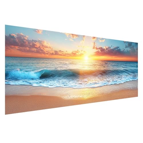 Diamond Painting Sonnenuntergang Diamond Painting Erwachsene Groß XXL 150x60 cm, 5D Meer Diamant Malerei Bilder, DIY Eckige Steine Crystal Stickerei Cross Stitch Malerei für Deko Wohnzimmer Z0-743 von Zhngzoyn