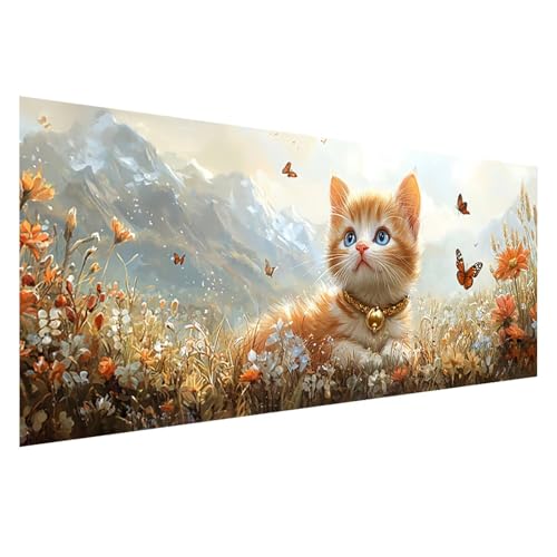 Diamond Painting Tier Diamond Painting Erwachsene 75x30 cm, 5D Katze Diamant Malerei Bilder Basteln Mädchen ab 8 Jahre, DIY Eckige Steine Stickerei Cross Stitch Malerei für Deko Wohnzimmer Z0-671 von Zhngzoyn