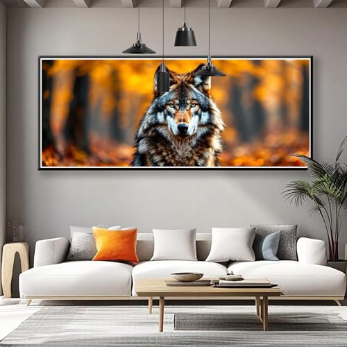 Diamond Painting Tier Diamond Painting Erwachsene Groß XXL 175x70 cm, 5D Wolf Diamant Malerei Bilder Basteln Mädchen ab 8 Jahre, DIY Runde Crystal Stickerei Malerei für Deko Wohnzimmer Geschenke Z-2 von Zhngzoyn