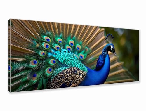 Diamond Painting XXL 175x70 cm, 5D Diamant Painting Bilder Pfau Diamant Art Malerei Tier, DIY Runde Crystal Stickerei Kreuzstich Kunst Bastelset Erwachsene für Zimmer Deko, Geschenke für Frauen F-9 von Zhngzoyn