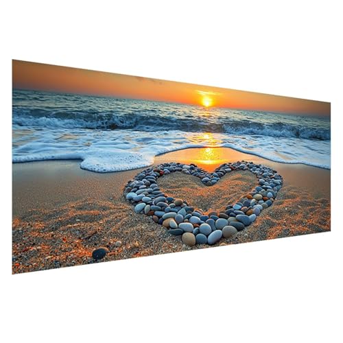 Diamond Painting XXL 200x80 cm, 5D Diamant Painting Bilder Strand Diamant Art Malerei Meer, DIY Eckige Steine Stickerei Kreuzstich Bastelset Erwachsene für Zimmer Deko, Geschenke für Frauen Z0-651 von Zhngzoyn
