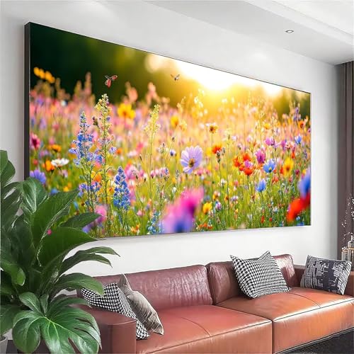 Diamond Painting XXL 225x90 cm, 5D Diamant Painting Bilder Farbe Diamant Art Blume, DIY Runde Crystal Stickerei Kreuzstich Mosaikherstellung Bastelset Erwachsene Zimmer Deko, Geschenke für Frauen F-6 von Zhngzoyn