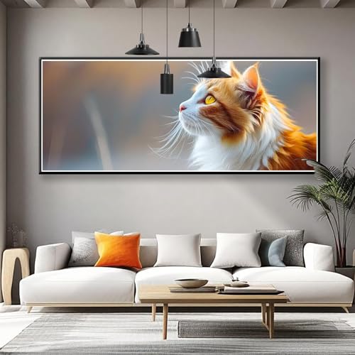 Diamond Painting XXL 250x100 cm, 5D Diamant Painting Bilder Katze Diamant Art Tier, DIY Runde Crystal Stickerei Kreuzstich Mosaikherstellung Bastelset Erwachsene Zimmer Deko, Geschenke für Frauen E-0 von Zhngzoyn