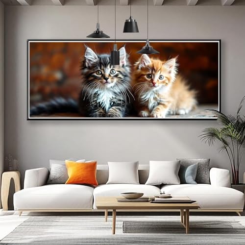 Diamond Painting XXL 250x100 cm, 5D Diamant Painting Bilder Katze Diamant Art Tier, DIY Runde Crystal Stickerei Kreuzstich Mosaikherstellung Bastelset Erwachsene Zimmer Deko, Geschenke für Frauen N-2 von Zhngzoyn