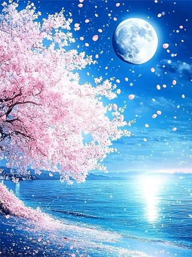 Diamond Painting Kirschblüten, Mond Diamond Painting Kinder DIY Bastelset Erwachsene Runder Full Drill Crystal Art Stickerei Basteln für Zuhause Wanddekorationen, Geschenke für Frauen 20x30cm,Model182 Diamond Painting Kirschblüten, Mond Diamond Painting Kinder DIY Bastelset Erwachsene Runder Full Drill Crystal Art Stickerei Basteln für Zuhause Wanddekorationen, Geschenke für Frauen 20x30cm,Model182 von Zhnncfgg