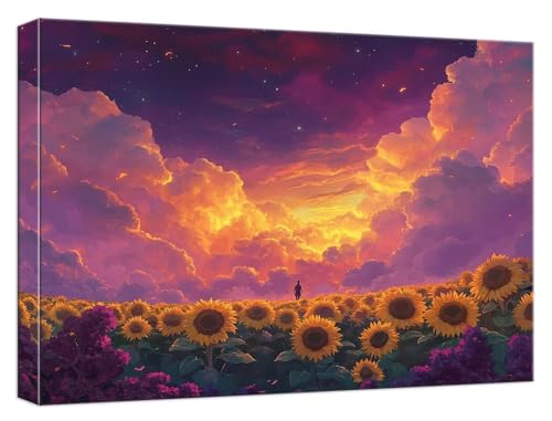 Malen Nach Zahlen Sonnenblume Malen Nach Zahlen Kinder ab 7 Landschaft DIY Anfänger Basteln Erwachsene Handgemalt Ölgemälde Mit 3 Pinseln und Acrylfarbe für Geschenke Home Dekor 20x30cm, Model846 von Zhnncfgg