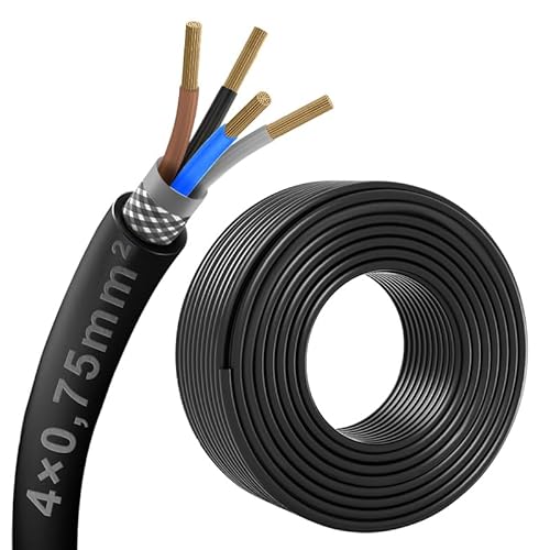 5 Meter 4-adriges 4 x 0,75 mm² geschirmtes Kabel, CE-zertifiziertes EMI/RFI-Abschirmkabel für Automobile, Lautsprecher, 3D-Drucker, CNC-VFD-Spindel, Schrittmotor, Signalübertragung usw von Zhong Hua Jiang