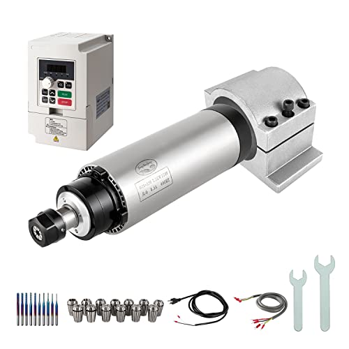CNC-Spindelmotor-Set, 220 V, 2,2 kW, Φ80 mm, CNC-Motor, luftgekühlt, Spindel + 2,2 kW VFD + Φ80 mm Klemmhalterung + ER20-Kragen + Drill Bits + Wires für CNC-Routermaschine von Zhong Hua Jiang