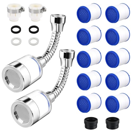 2 Stück Wasserfilter Für Wasserhahn,360° Wasserhahn Filter, Wasserfilter Wasserhahn Mit 10 Stück Filterelementen,Geeignet Für Küche, Spüle, Home Badezimmer von ZhongShuang