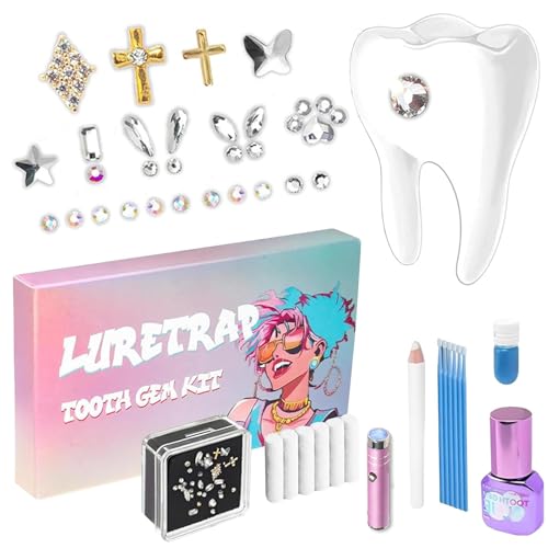 30 Stück Tooth Gem Kit Zahnstein Schmuck DIY Set - Edelstein Zahnschmuck Für Reflektierende Zahnverzierungs Dekoration von ZhongShuang