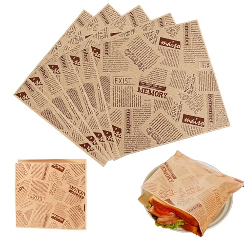 300 Stück Burger Tüten Deli Papierblätter 15x15cm,Wasserdicht Und öl Burger Tüten Sandwich Paper Wrap Papier,für Sandwiches Pommes Kuchen Brot 300 Stück Burger Tüten Deli Papierblätter 15x15cm,Wasserdicht Und öl Burger Tüten Sandwich Paper Wrap Papier,für Sandwiches Pommes Kuchen Brot von ZhongShuang