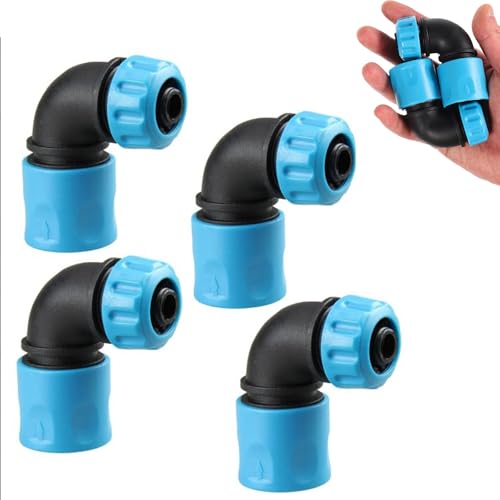 4 Stück Set Gartenschlauch Schnellkupplung Winkeladapter 1/2 Zoll (12-13mm),Effiziente 90-Grad-Winkelanschlüsse Für Verschiedene Anwendungen, Verbessern Sie Ihr Bewässerungssystem von ZhongShuang