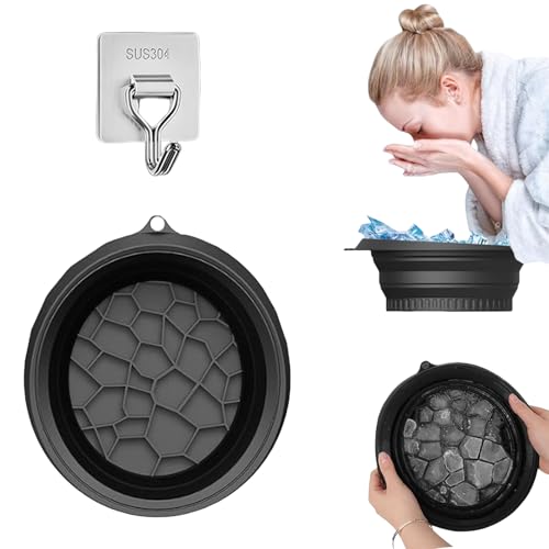 Waschschüssel Faltbar Mit Eingebauter Eiswürfelschale,Badezimmerzubehör Mit Haken，Silicone Ice Facial Folding Washbasin,Portable Washing Basin Für Zuhause Schwellungen Linderung von ZhongShuang
