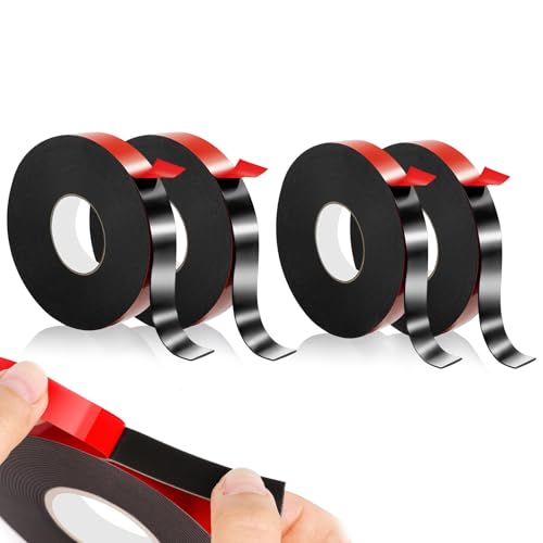 ZhongShuang 4 Rollen Doppelseitiges Klebeband （10m X 10mm，10m X 15mm，Wasserdicht Hochtemperaturbeständig, Klebeband Doppelseitig Für Wand Und Streifen Auto Bürodekor von ZhongShuang