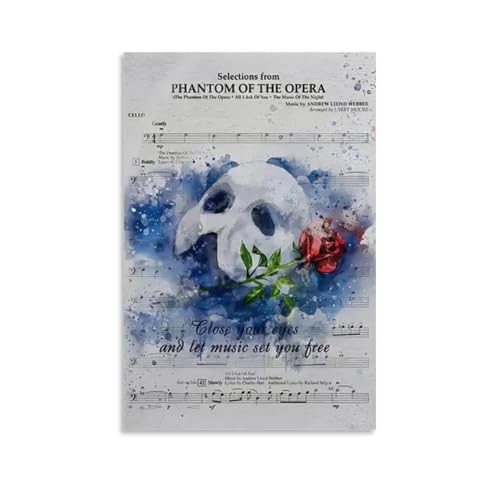 ZhonghuiBo Poster, inspiriert von Phantom der Oper, dekoratives Leinwandposter, Wandkunst, Dekor, Wohnen, moderne Familienschlafzimmer-Dekoration, Poster, 40 x 60 cm, ungerahmter Stil von ZhonghuiBo