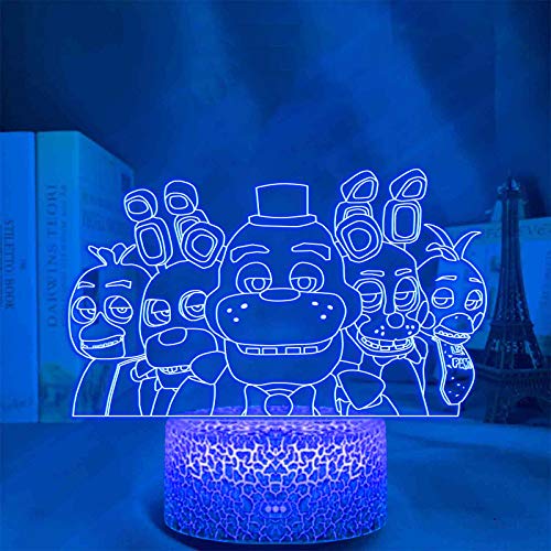 Zhongkaihua 3D-Nachtlicht für Kinder, Geschenk, buntes LED-Nachtlicht, Geschenk, Spiel, FNAF, Dekor-Licht, coole 3D-Nachtlampe, 7 Farben, mit Touch und Fernbedienung von Zhongkaihua