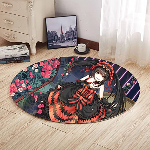 Anime Carpet Schlafzimmer Date A Live Schlafzimmer Teppich Rund Weich Cartoon 3D Teppich Rutschfester Teppich für Zuhause Schlafzimmer Wohnzimmer von Zhongkaihua