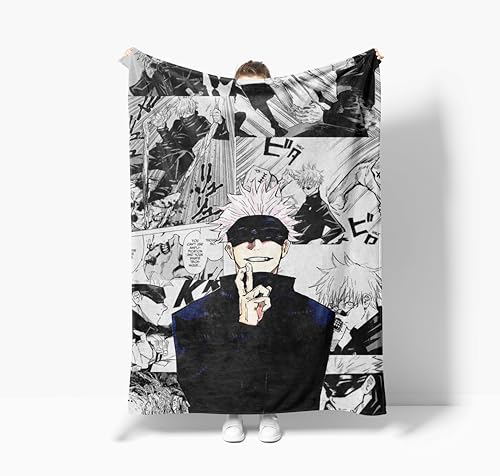 Anime Decke Itadori Yuuji/Okkotsu Yūta/sukuna/Fushigura Megumi/Gojō Satoru Anime Print Flanell Decke Cartoon Bettwäsche Ultra-weich und warm Nap Decke von Zhongkaihua