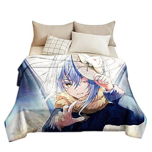 Zhongkaihua Anime That Time I Got Reincarnated als Schleimdecke für alle Jahreszeiten, Anime-Fleece-Überwurf, Flanelldecke, superweich, Flanell, Komfort, Sofa, Anime-Decke für Kinder, Erwachsene von Zhongkaihua