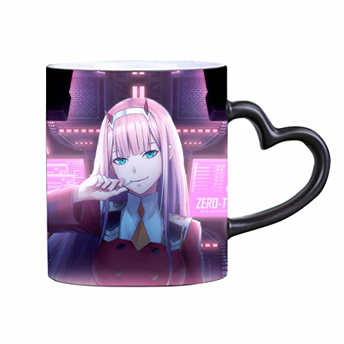 Darling in The Franxx Tasse Anime Zero Two/Ichigo lustige Tasse mit Farbwechsel, Porzellan, mehrfarbig von Zhongkaihua