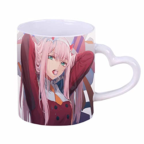 Darling in The Franxx Tasse Anime Zero Two/Ichigo lustige Tasse mit Farbwechsel, Porzellan, mehrfarbig von Zhongkaihua