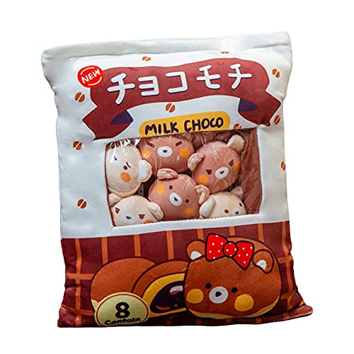 Zhongkaihua Weiches Snackkissen im Beutel-Design, kreative Plüsch-Kaninchen, Pudding, Lumbar-Rückenkissen, herausnehmbare Flauschige Kawaii-Tier-Puppen, Sofa- oder Stuhl-Dekokissen von Zhongkaihua