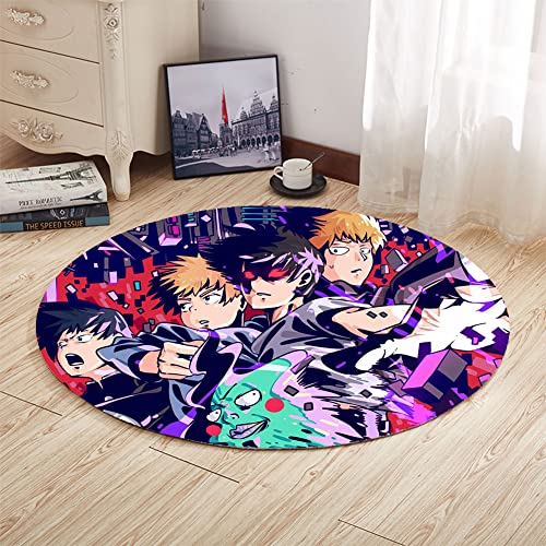 Mob Psycho 100 Anime Teppich Rund Teppich 3D Teppich Rutschfester Teppich für Zuhause Schlafzimmer Wohnzimmer von Zhongkaihua