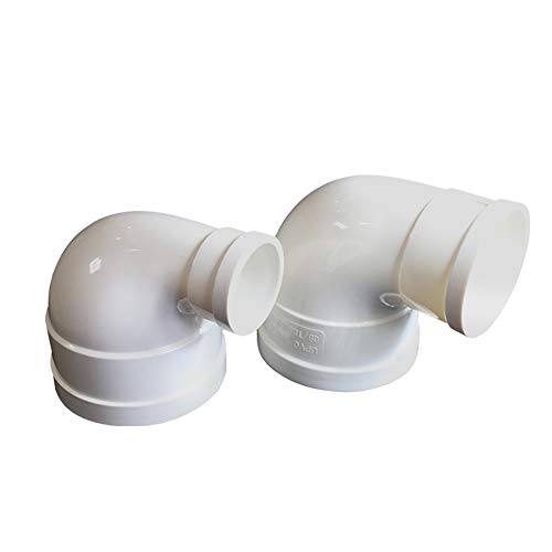 PVC-Reduzierstück, 90-Grad-Winkel, 75 mm auf 50 mm, Weiß, 1 Stück von Zhongkaihua