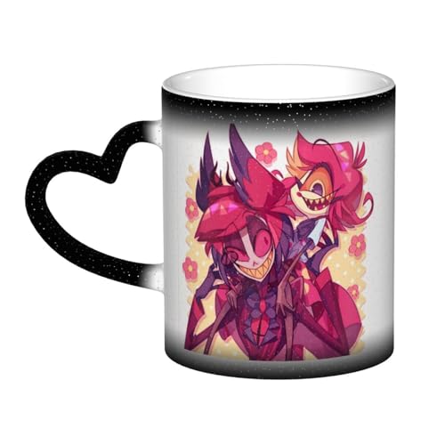 Zhongkaihua Alastor/Angel Dust/Lucifer Hazbin Hotel-Tasse, Wärmebecher, die die Farbe ändern, Cartoon-gemustert, herzförmiger Griff, hitzeempfindliche Kaffeetasse, 330 ml Zhongkaihua Alastor/Angel Dust/Lucifer Hazbin Hotel-Tasse, Wärmebecher, die die Farbe ändern, Cartoon-gemustert, herzförmiger Griff, hitzeempfindliche Kaffeetasse, 330 ml von Zhongkaihua