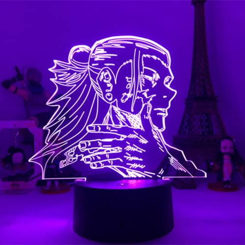 Zhongkaihua Anime 3D Illusion Nachtlicht 7 Farben wechselnde Atmosphäre Anime Lampe Home Desktop Dekorationen Weihnachten Geburtstag Geschenke (Touch + Fernbedienung) von Zhongkaihua