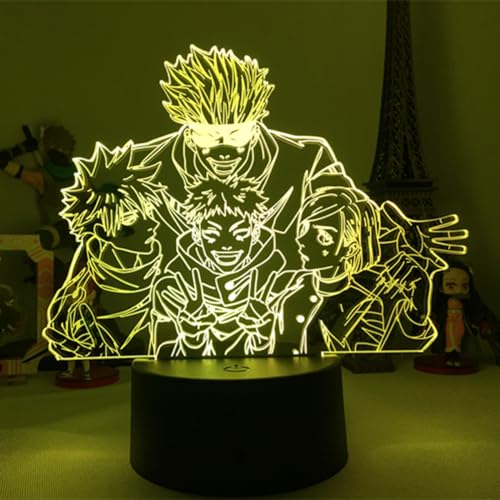 Zhongkaihua Anime 3D Illusion Nachtlicht 7 Farben wechselnde Atmosphäre Anime Lampe Home Desktop Dekorationen Weihnachten Geburtstag Geschenke (Touch + Fernbedienung) von Zhongkaihua