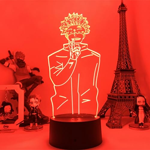 Zhongkaihua Anime 3D Illusion Nachtlicht 7 Farben wechselnde Atmosphäre Anime Lampe Home Desktop Dekorationen Weihnachten Geburtstag Geschenke (Touch + Fernbedienung) von Zhongkaihua