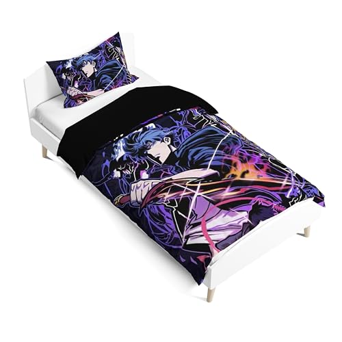 Zhongkaihua Anime Bettwäsche-Set für Einzelbett, 2-teilig, 135 x 200 cm, Cha Hae In/Sung Jin Woo Figur, Bettdecke/Kissenbezug, Bettwäsche-Set, Schlafzimmer, Heimdekoration Zhongkaihua Anime Bettwäsche-Set für Einzelbett, 2-teilig, 135 x 200 cm, Cha Hae In/Sung Jin Woo Figur, Bettdecke/Kissenbezug, Bettwäsche-Set, Schlafzimmer, Heimdekoration von Zhongkaihua