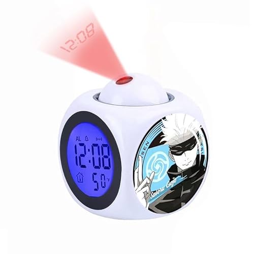 Zhongkaihua Anime Merch Projektion Wecker mit LED-Bildschirm, 12/24H Display, Uhr mit Temperatur, Schlafzimmer Uhr Zimmer deko projektionsuhr von Zhongkaihua