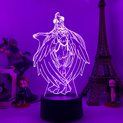 Zhongkaihua Anime Nachtlicht Overlord LED Nachtlicht Ainz Ooal Gown/Albedo LED Lampe Anime Illusion Licht Dekor Geschenke für Fans von Zhongkaihua