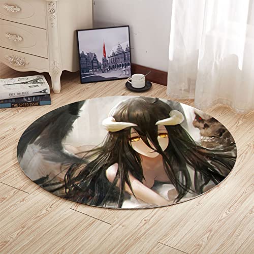 Zhongkaihua Anime Overlord Teppich Overlord Anime Runder Teppich Weicher Cartoon 3D Teppich Rutschfester Teppich für Zuhause Schlafzimmer Wohnzimmer von Zhongkaihua